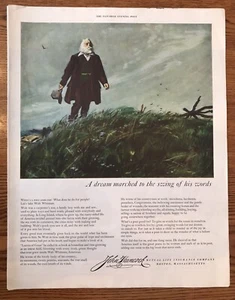 Anuncio de seguro John Hancock 1951 de Walt Whitman - Imagen 1 de 1
