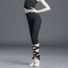 Filles Extensible Lacet Bandage Danse Pantalon Legging Taille Haute Entraînement