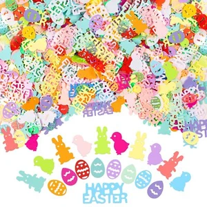 1500 PCS Easter Confetti Rabbit Egg Chicken Shape Glitter Metallic Foil Table... - Picture 1 of 7