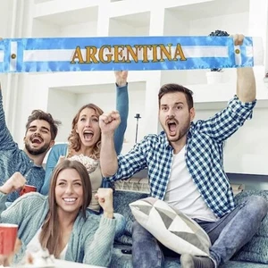 Bufanda de fútbol de la selección nacional argentina sensación satinada 55" de largo 100 % poliéster - Imagen 1 de 10
