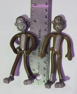 CURIOUS GEORGE Action Figure Bendable Poseable 2 Lot 4" - Picture 1 of 6