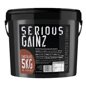 Serious Gainz Weight Gain Powder Muscle Mass Gainer Protein Shake Chocolate 5kg - Picture 1 of 5
