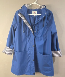 Urban Republic Damen Regenmantel, neu, Gr. M, blau mit grau/weißen Streifenakzent - Bild 1 von 4