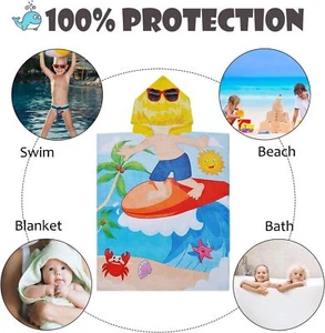 Soft Cute Animal Bath Robe Hooded Towel Beach Summer Infants Toddlers Baby Kids - Picture 1 of 7