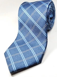 NAUTICA Polyester Tie Men's Blue White Plaid Necktie NEW - Picture 1 of 3