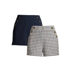 No Boundaries Junior hoch geschnittene Matrosenshorts, 2er-Pack, Medium (7-9) - Bild 1 von 6