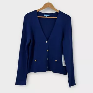 Draper James RSVP Women’s Size XXL Blue Ribbed Button Front Long Sleeve Cardigan - Picture 1 of 7