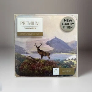 Set Of 6 Premium Coasters Cork Backed . BNWT - Picture 1 of 5