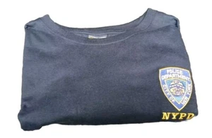 Nueva camiseta azul marino NYPD escudo bordado y letras para hombre grande - Imagen 1 de 9