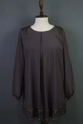 3.1 PHILLIP LIM серый Lagenlook негабаритный шелк с подкладкой трапециевидная блузка платье размер 4 - Изображение 1 из 4