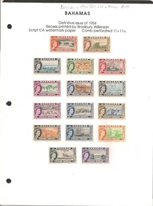 Bahamas 1954-63 Juego QEII + Tonos Como Nuevo Bisagras - Imagen 1 de 2