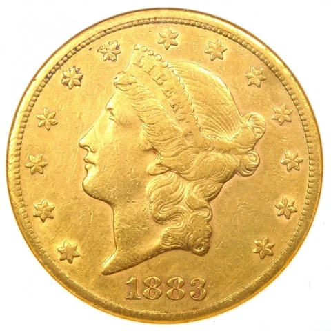 1883-CC Liberty Gold Double Eagle $20 Coin. Certified ANACS AU Detail / Net XF40 Cover