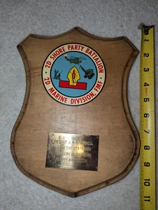 USMC 2D Shore Party Battalion Plaque wood 11" marine devision military stogsdill - Picture 1 of 3