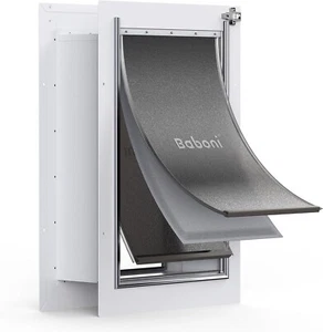 BABONI 3 SOLAPAS PUERTA PARA MASCOTAS PARA PUERTAS INTERIORES Y EXTERIORES, MARCO DE ACERO GRANDE 100lb - Imagen 1 de 11