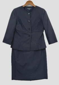 Tuta Gonna Brooks Brothers Taglia 2 Tela Cotone Navy Italia Carriera Professionale - Foto 1 di 24