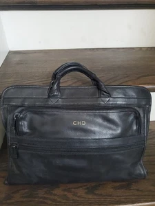 Vintage Tumi black leather messenger bag briefcase - Picture 1 of 8