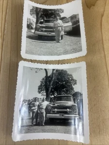 Vintage Photo Set Of 2 Chevrolet US Special Series Truck 2 Soldiers 3.5” BW - Picture 1 of 4
