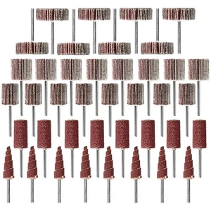 40 PCS Abrasive Flap Wheel Sander,80 Grit 3mm Shank Diameter Cone Shape Abras... - Picture 1 of 5