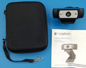 Logitech Webcam C930E Carl Zeiss Lens Stereo Mic 30 FPS Manual Case Works - Picture 1 of 5