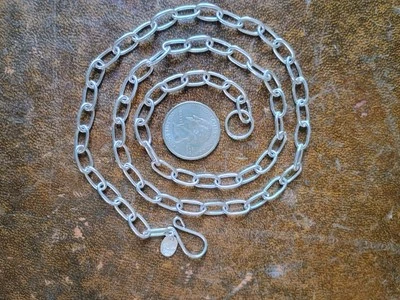 Taxco Mexico 26gr 925 Sterling Silver 25" Oval Link Handmade Chain Necklace NEW - Image 1 of 4