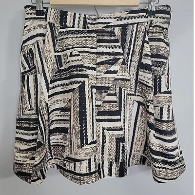 A.N.A. Womens Skirt A Line Brown Geometric Neutral Pockets Size Medium M NWT - Image 1 of 4