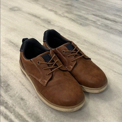 Deer Stags Conrad Jr Oxford Dress Shoes sz 1 Boys Brown (no tie, stretch slipon) - Image 1 of 4