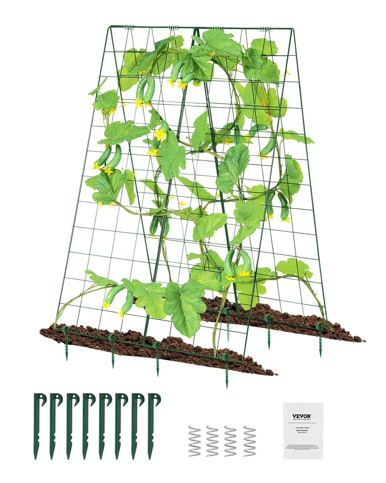 VEVOR A-Frame Cucumber Trellis 46" " Foldable Metal Garden Trellis