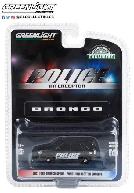 Greenlight 30339 Ford USA - Bronco Sport Police Interceptor 2021 - Black - 1/64