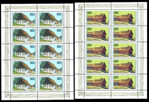 1995 Architecture,Peasant Houses,Saxony,Upper-Bavaria,Eiffel,Germany,1819,KB/MNH - Picture 1 of 3
