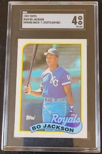 1989 Topps #540 Bo Jackson - Error Wrong Back #722 Todd Stottlemyre SGC 4 - Picture 1 of 2