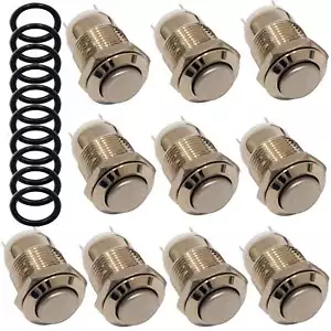 Drucktaster 12V wasserdichter Knopfschalter, Klingelschalter, Netzschalter 12mm - Bild 1 von 7