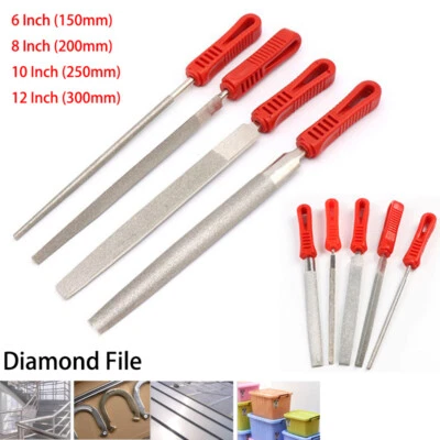 6/8/10/12 Inch Half Round, Flat, Triangular Diamond File For Stone Metal Model - Image 1 of 4