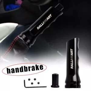 1x Ralliart Black Aluminum Car Handle Hand Brake Sleeve Universal Fitment Cover - Bild 1 von 11