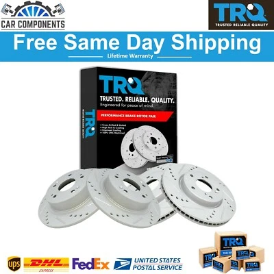 TRQ New Front and Rear Brake Rotors Set For 2013-2020 Honda Accord 2015 Civic - Image 1 of 4