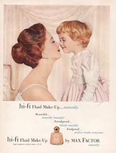 1960 Max Factor: Hi Fi Fluid Make Up Naturally Vintage Print Ad - Picture 1 of 1