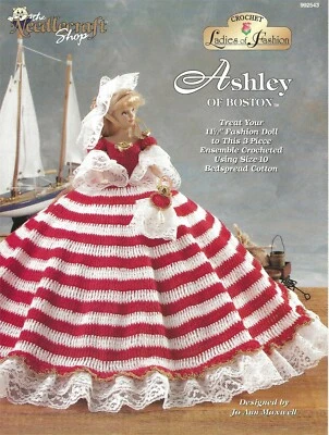 Ashley of Boston Crochet 3-Piece Ensemble Hat Gown Purse Ruffles LOF NEW IOOP - Image 1 of 2