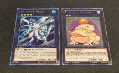 Yugioh 1x Bahamut Shark & Toadally Awesome Secret 1st ABYR-EN099 INOV-EN052 NM - Image 1 of 2