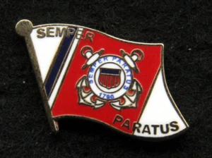 SOMBRERO BANDERA DE GUARDACOSTAS COLORES BANDERA SOLAPA PIN UP USCG SEMPER PARATUS AUXILIAR - Imagen 1 de 12