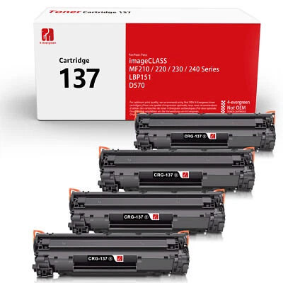 4PK CRG137 Toner Compatible For Canon 137 ImageClass MF232w MF227dw D570 MF216n - Image 1 of 4