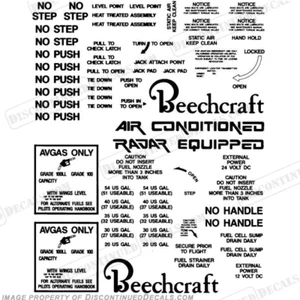 Fits Beechcraft Bonanza 33/35/36 Exterior Decal Kit - Placards Exterior 3M Vinyl - Picture 1 of 1