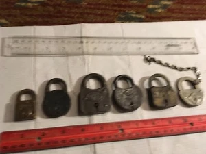 6 - Lot of Vintage Old Padlock Yale, Corbin, PUP, Plus Other - NO KEYS - Picture 1 of 11