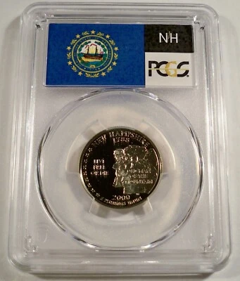 2000-S 25c CLAD PCGS PR70DCAM NEW HAMPSHIRE QUARTER PROOF DEEP CAMEO PR 70 DC - Image 1 of 3