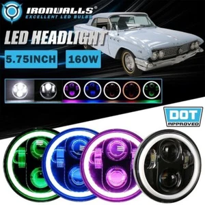 4Pcs 5.75" LED Headlights Hi/Lo RGB Angel Eyes Ring for 1959-1975 Buick LeSabre - Bild 1 von 12