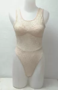 Cream Thong Spandex Leotard for Women size 8 Small - Picture 1 of 3