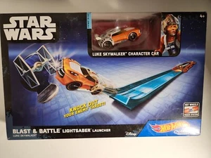 Star Wars Disney Blast & Battle Lightsaber Launcher Hot Wheel Luke Skywalker Car - Picture 1 of 8