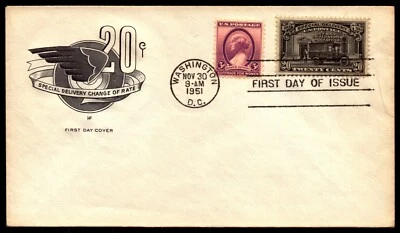 Scott E19 20 Cents Special Delivery House Of Farnam FDC Unaddressed - Image 1 of 2