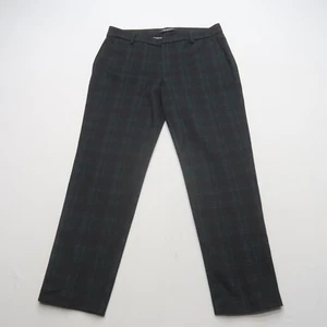 Liverpool Womens Dress Pants Size 30 / 10 Ponte Stretch Green Plaid Mid Rise - Picture 1 of 9