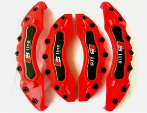 Audi S line Red Brake Caliper Covers A1 A2 A3 A4 A5 A6 Q3 Q5 B8 B9 – Sport Look - Picture 1 of 11
