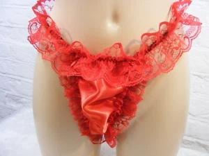 sissy panties satin and lace tanga g string mens lingerie knickers all sizes - Picture 1 of 2