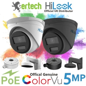 Cámara a color Hikvision HiLook ColorVu IP PoE 5 MP base blanca gris IPC-T259H-MU - Imagen 1 de 12